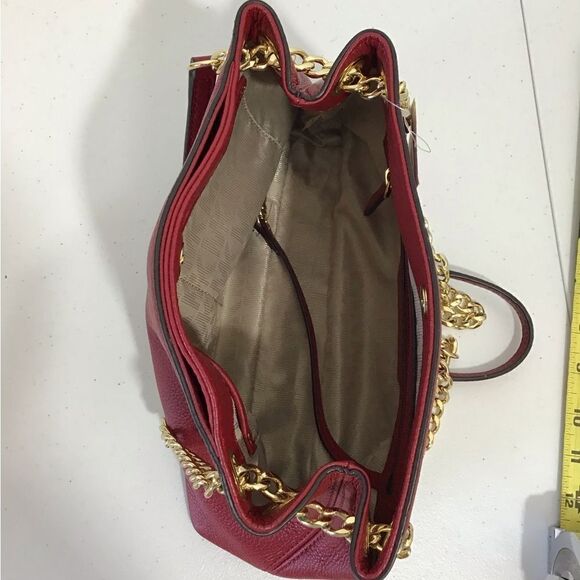 MICHAEL Michael Kors Red Jet Set Chain Messenger Shoulder Crossbody Bag - Picture 3 of 16